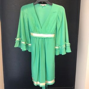 Betsey Johnson green silk dress